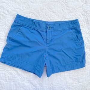 Lily Pulitzer 5" Callahan Mid Rise‎ Chino Shorts Blue 100% Cotton Women's 2 EUC
